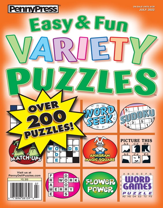 Easy & Fun Variety Puzzles Magazine